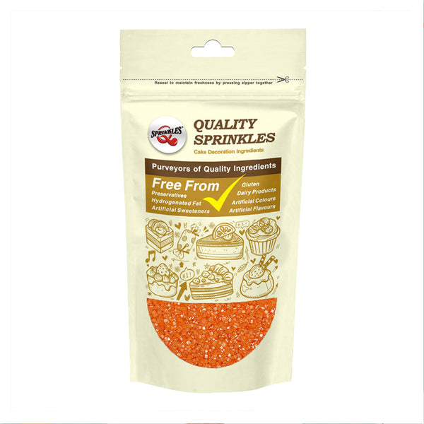 Shimmer Orange Sugar Crystals - Clean Label Sprinkles Cake Decoration