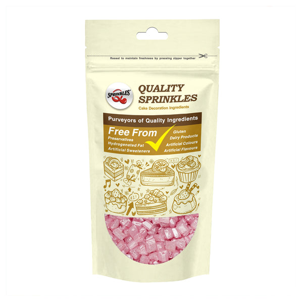 Shimmer Pink Sugar Rocs - No Gluten Nuts Free Vegan Sprinkles For Cake