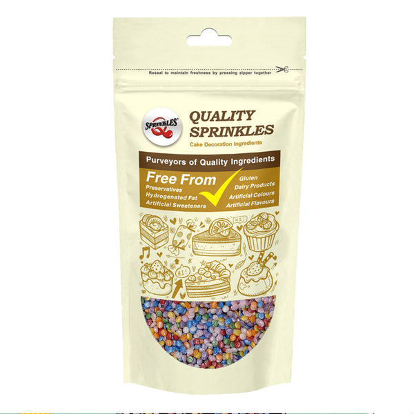 Shimmer Rainbow Confetti Dots - No Gluten Dairy Free Halal Sprinkles