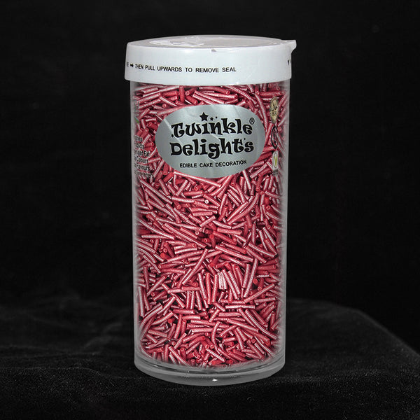 Shimmer Red Jimmies - Natural Ingredients Sprinkles Cake Decorations