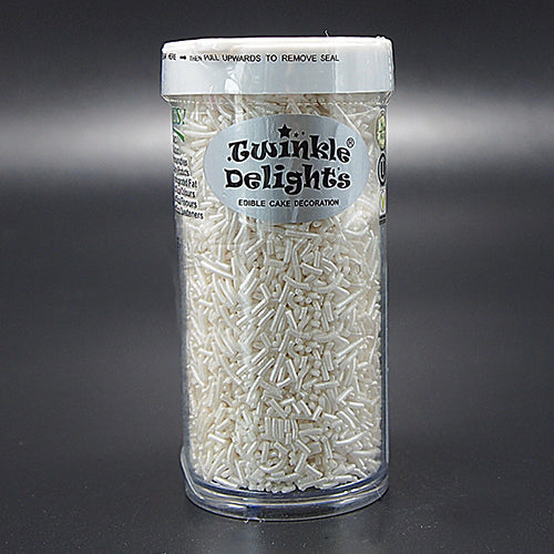 Shimmer White Jimmies - Gluten Free Soy Free Halal Certified Sprinkles