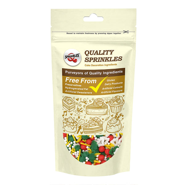 Sleigh Bells Ring - Non Gluten Kosher Certified Sprinkles Mix For Cake