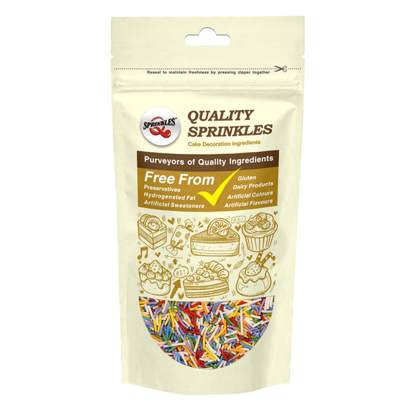 Ultimate Rainbow Jimmies - Nuts Free Halal Sprinkles Cake Decorations