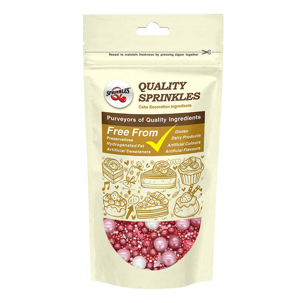 Valentine Pearls - Dairy Free Kosher Certified Sprinkles Mix For Cake