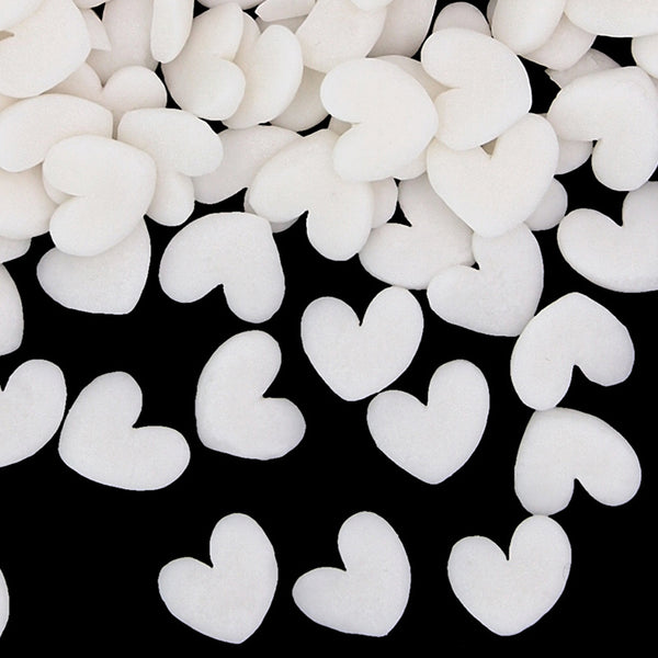 White Confetti Super Heart - Kosher Certified Sprinkles Cake Decor