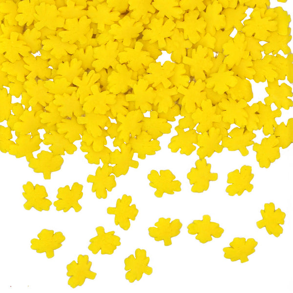 Yellow Confetti Maple Leaves - Soya Free Natural Ingredient Sprinkles