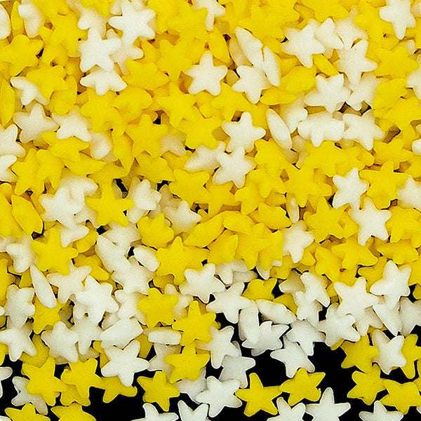 Yellow & White Confetti Star - Nuts Free Kosher Certified Sprinkles