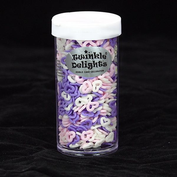 Purple White Pink Confetti Angel Heart - Nut Free Dairy Free Sprinkles