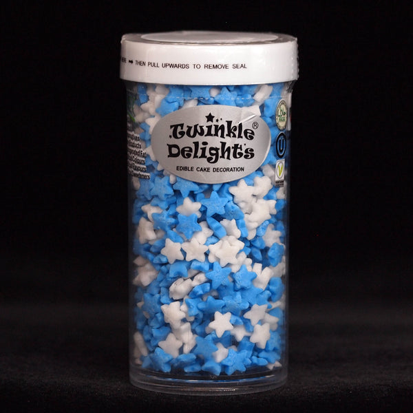 White & Blue Confetti Star - Non Gluten Nuts Free Sprinkles For Cake