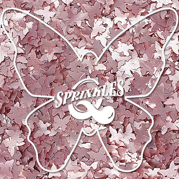 Pink Glitter Butterflies - No Soy Non Gmo Halal Edible Cake Decoration