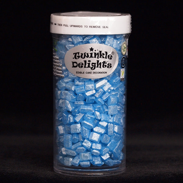 Shimmer Blue Sugar Rocs - No Gluten Clean Label Sprinkles For Cake