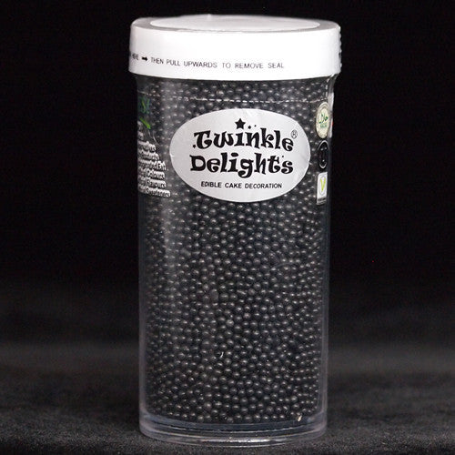 Black Nonpareils - No Dairy Soya Free Vegan Sprinkles Cake Decorations