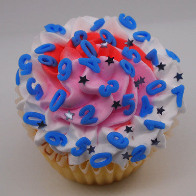 Blue Confetti Number - Soya Free Gluten Free Halal Sprinkles For Cake