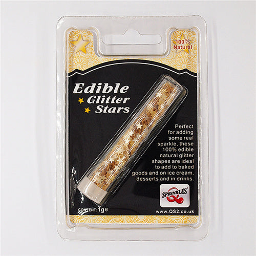 Yellow Glitter Stars - Non Gluten Kosher Certified Edible Decoration