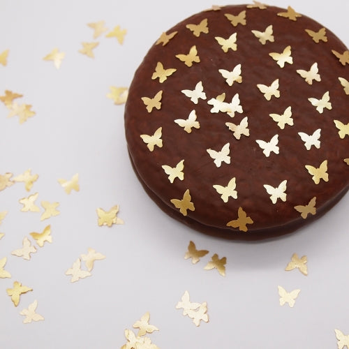 Gold Glitter Butterflies - No Gluten No Nuts Vegan Edible Decoration