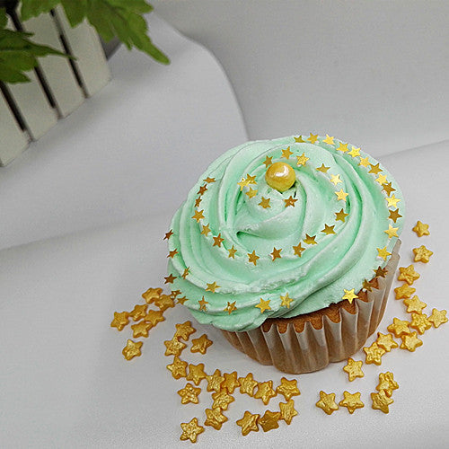 Gold Glitter Stars - Dairy Free Clean Label Vegan Edible Decoration