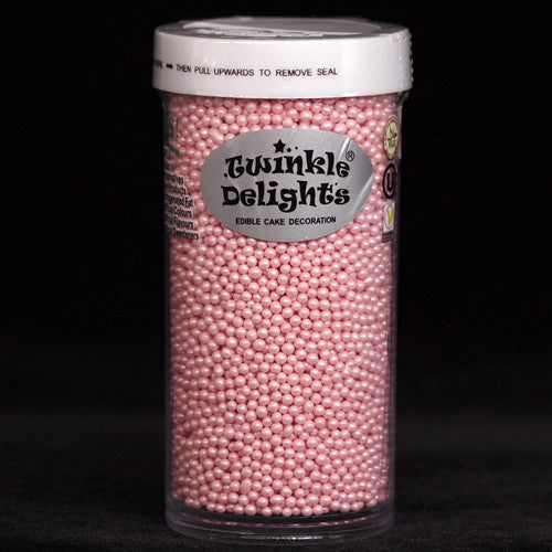 Shimmer Pink Nonpareils - Dairy Free No Nut Sprinkles Cake Decoration