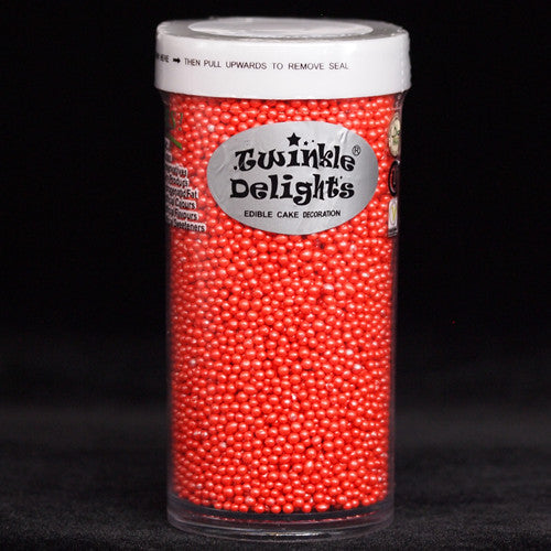 Shimmer Red Nonpareils - No Gluten Halal Sprinkles Cake Decorations