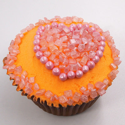 Shimmer Pink Sugar Rocs - No Gluten Nuts Free Vegan Sprinkles For Cake