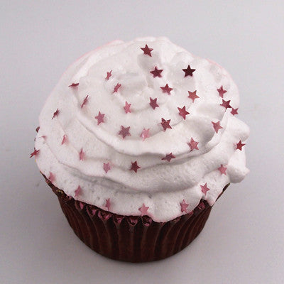 Pink Glitter Stars - No Soy Non GMO Halal Certified Edible Decoration