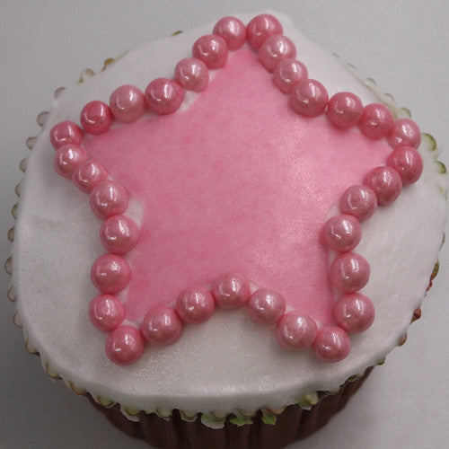 Shimmer Pink  8mm Pearls - No Nut Dairy Free Halal Sprinkles For Cake