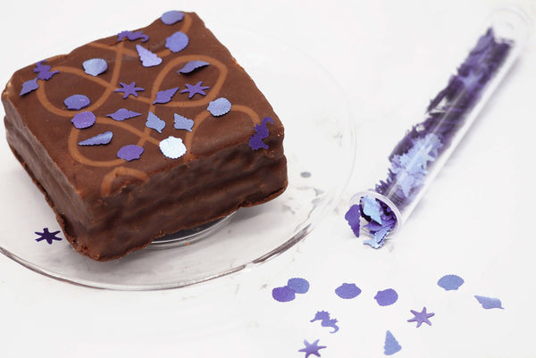 Purple Glitter Fantasy Ocean - Nuts Free Dairy Free Edible Decoration