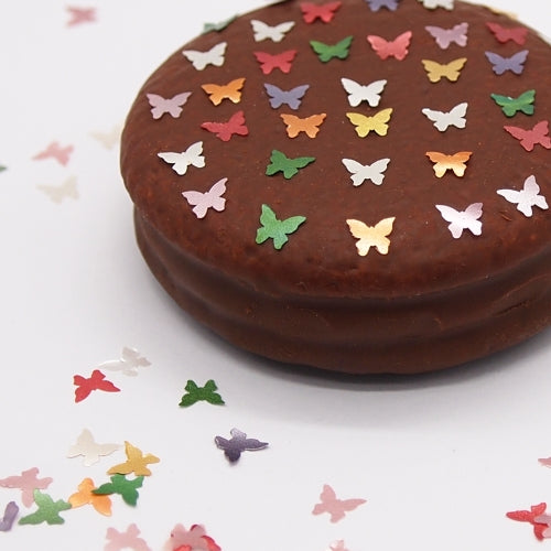 Rainbow Glitter Butterflies - Natural Ingredients Edible Decoration