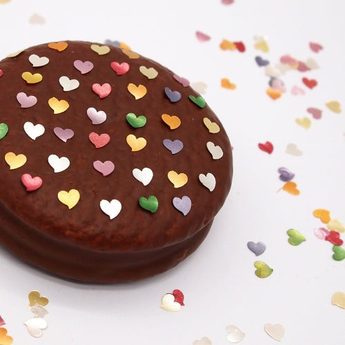 Rainbow Glitter Hearts - Gluten Free Clean Label Edible Decoration