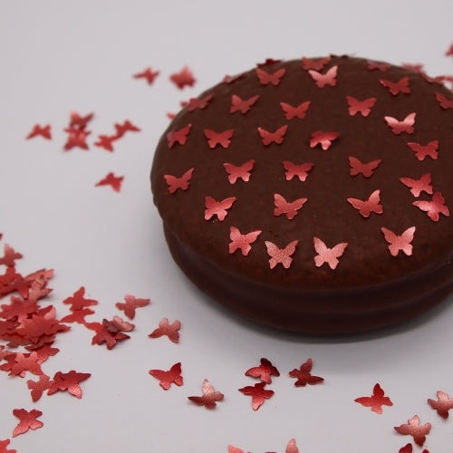 Red Glitter Butterflies - Non GMO Halal Certified Edible Decoration