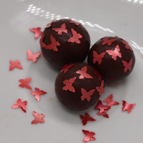 Red Glitter Butterflies - Non GMO Halal Certified Edible Decoration