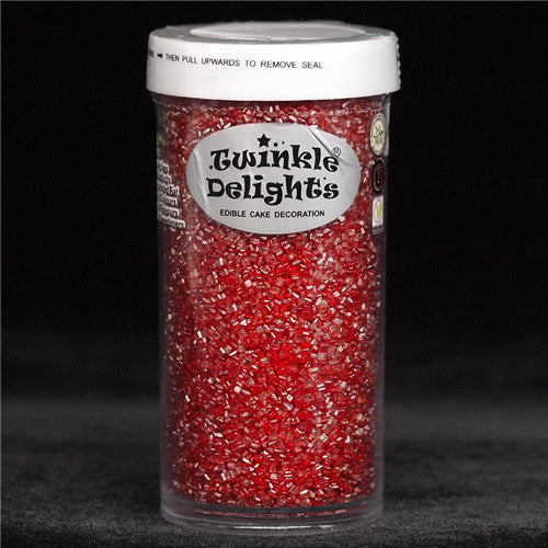 Shimmer Red Sugar Crystals - Soya Free Natural Ingredients Sprinkles