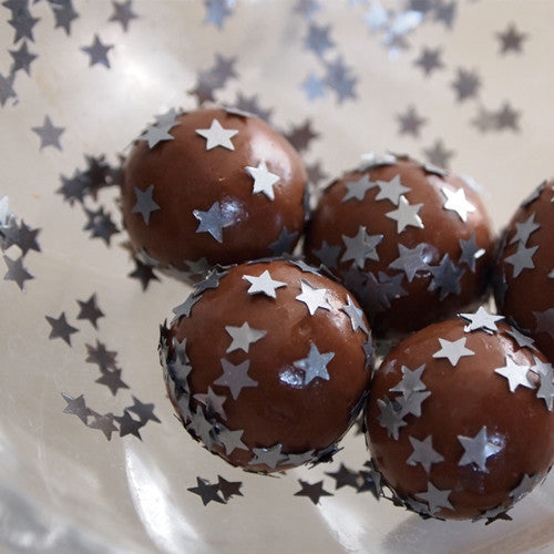 Silver Glitter Stars - Dairy Free Kosher Certified Edible Decoration