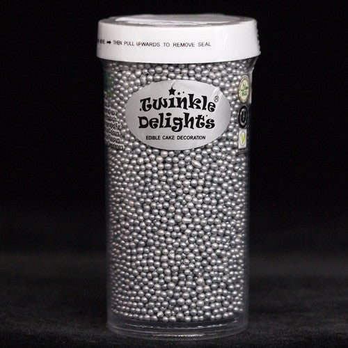 Silver Nonpareils - Gluten Free Kosher Certified Sprinkles for Cakes